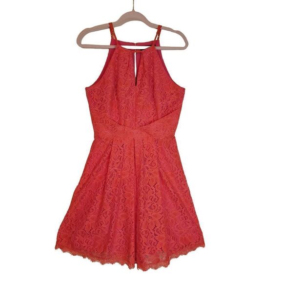 Adelyn Rae renee lace overlay fit and flare dress size xs petite - Picture 1 of 16